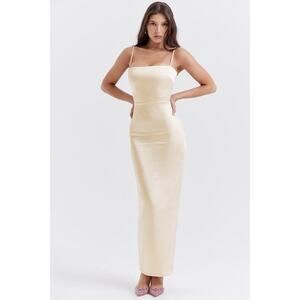 House of CB Costanza vintage cream maxi dress - Size S